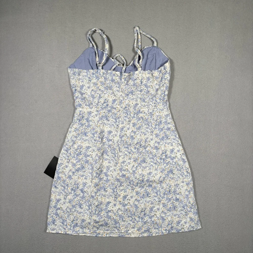 NWT Lulu's Effortless Personality Floral Embroidered Mini Dress Women’s S Blue - Picture 12 of 13